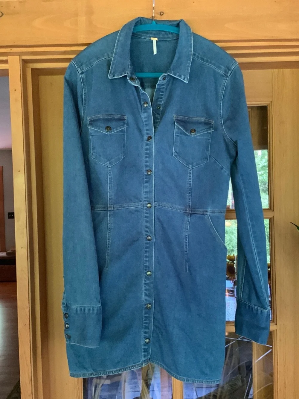 Free People Dynamite Western Long-sleeve Shirt Dress Size M - Picture 4 of 5